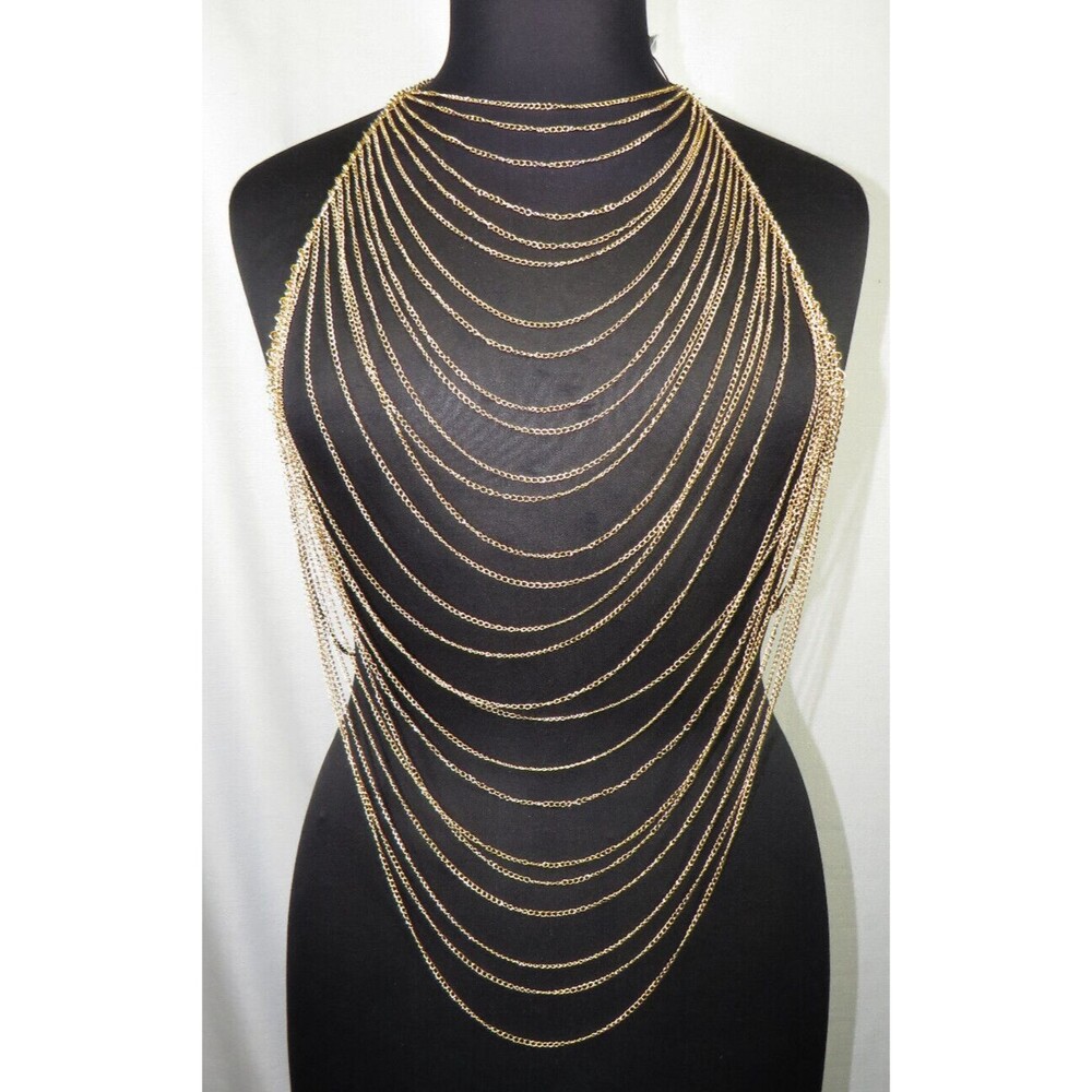 Current Air Los Angeles Gold Tone Cascading Body Chain
